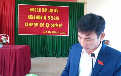 HĐND thị trấnLam Sơn tổ chức kỳ họp thứ X
